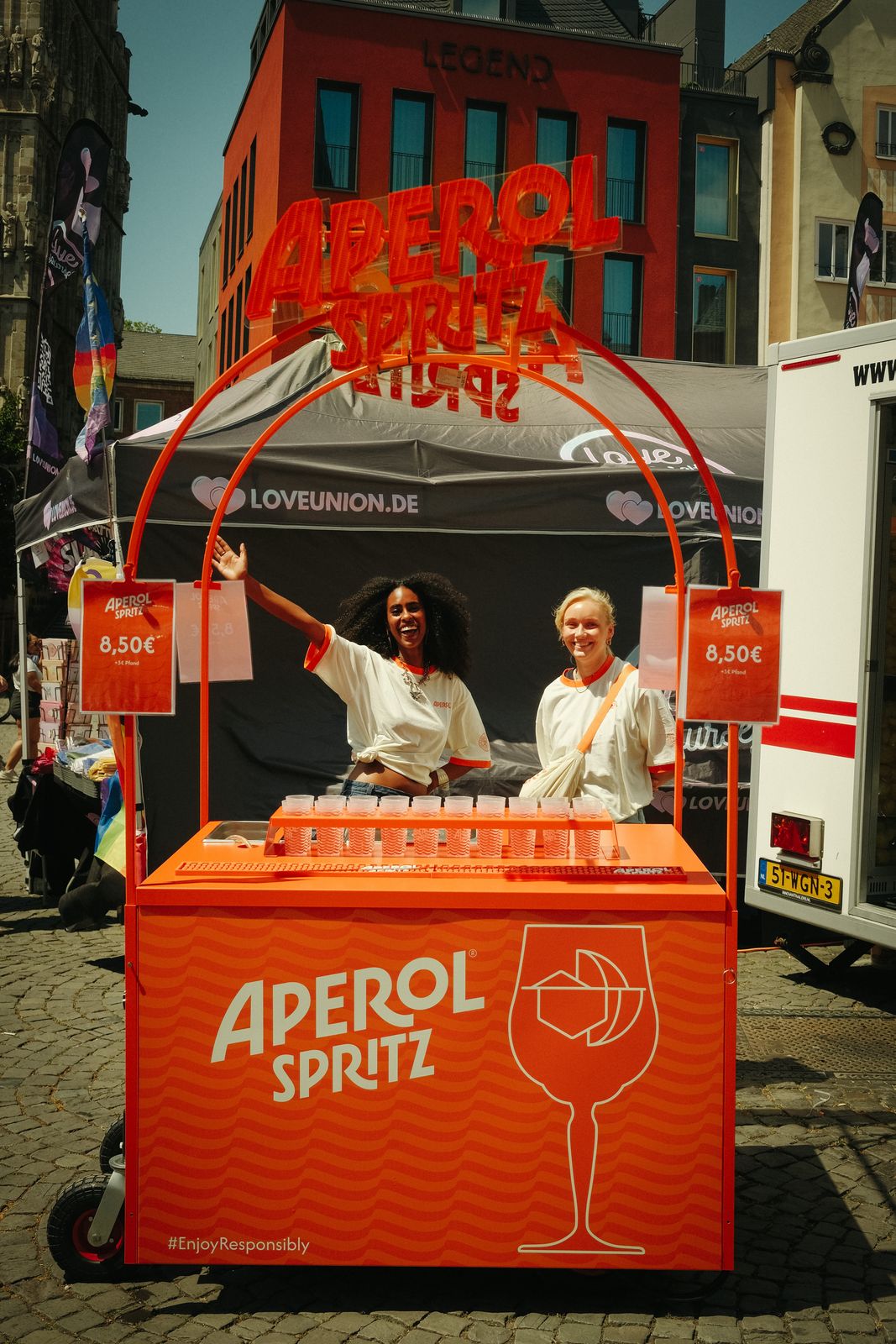 Aperol On Tap Wagen im Einsatz