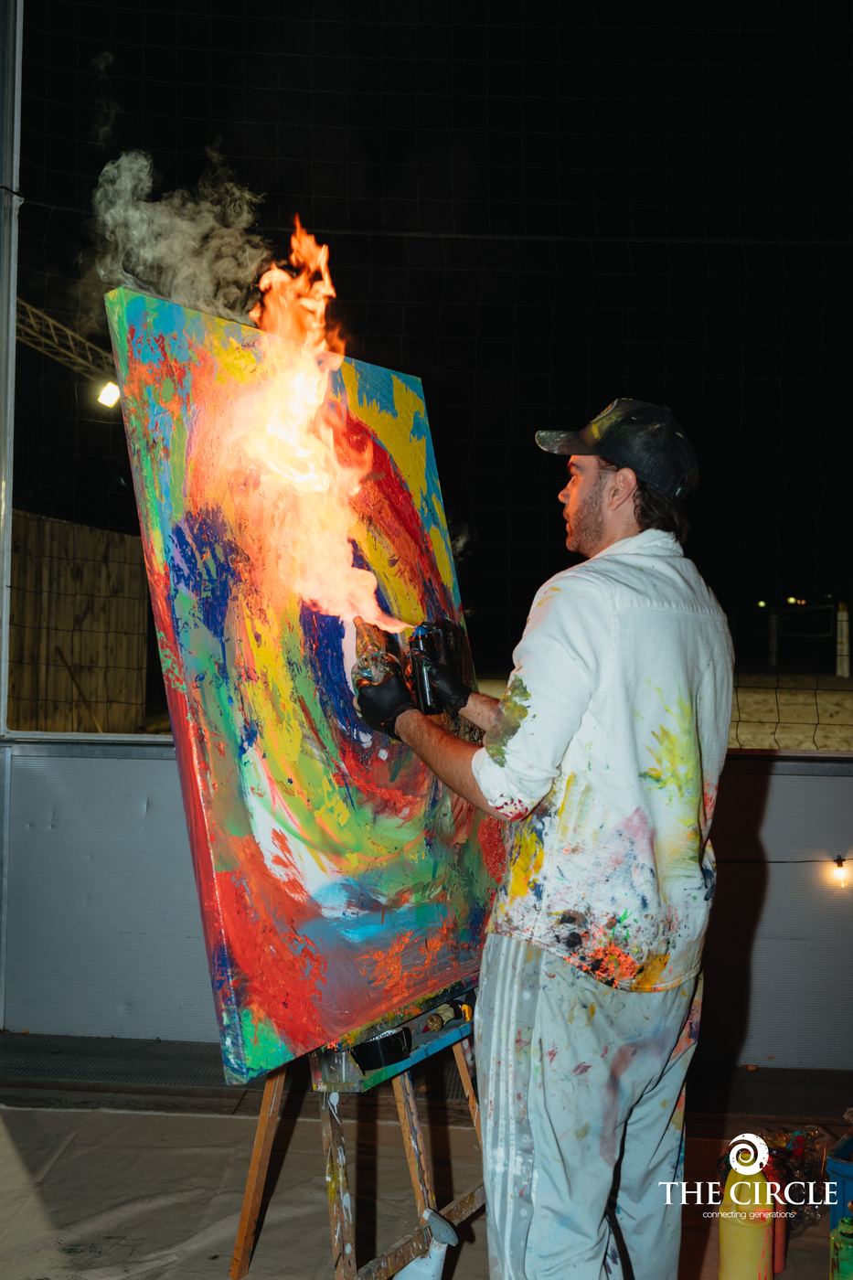 Live-Painting mit Flamme